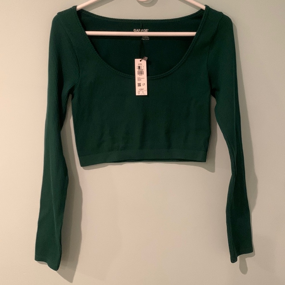 Garage Scoop Neck Seamless Long Sleeve Top